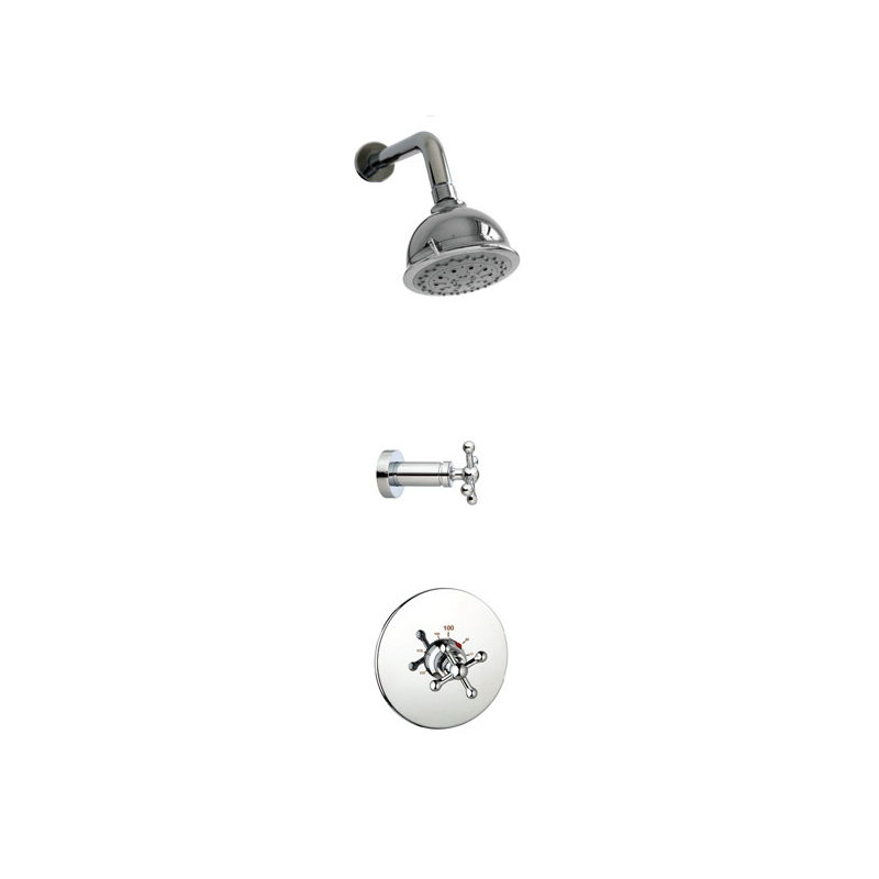 Thermostatic Complete Shower System, Polished Nickel