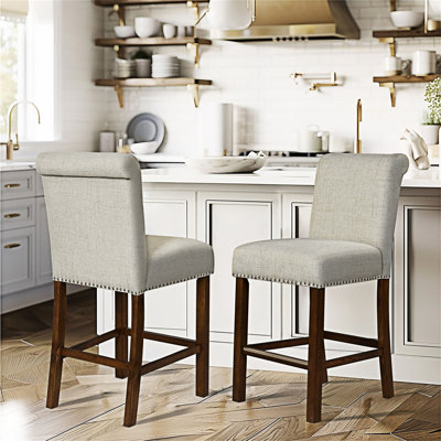 Chaise de comptoir rembourrée (ensemble de 2)