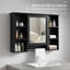 Armoire à pharmacie murale à miroir de salle de bain avec tablette réglable, porte à fermeture en douceur et barre à serviettes intégrée pour des solutions de rangement modernes-2131751435