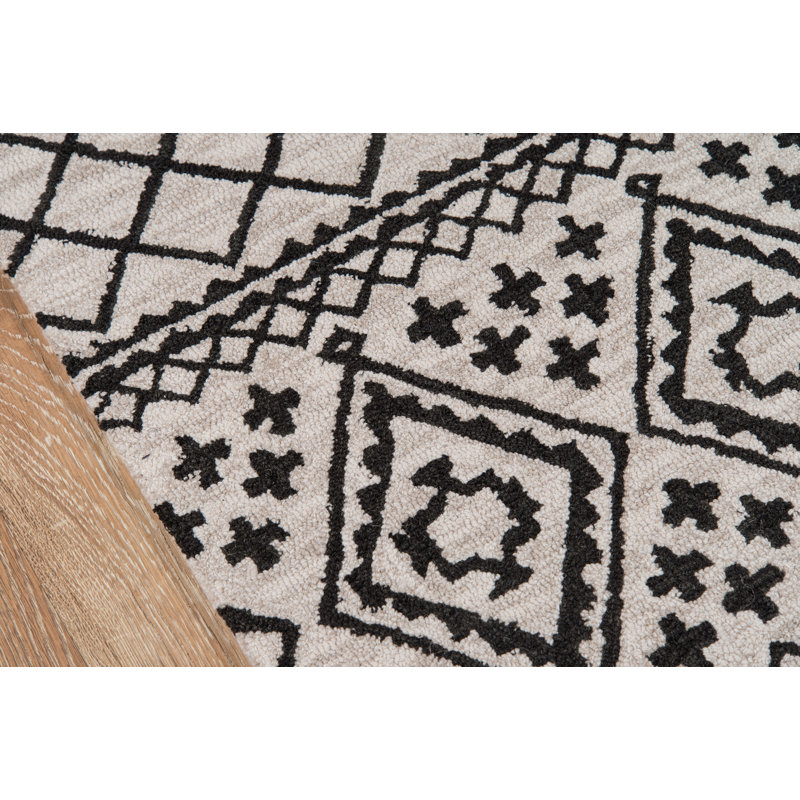 Tahoe Wool Southwestern Area Rug in Black/Gray, Rectangle 5' x 8'
