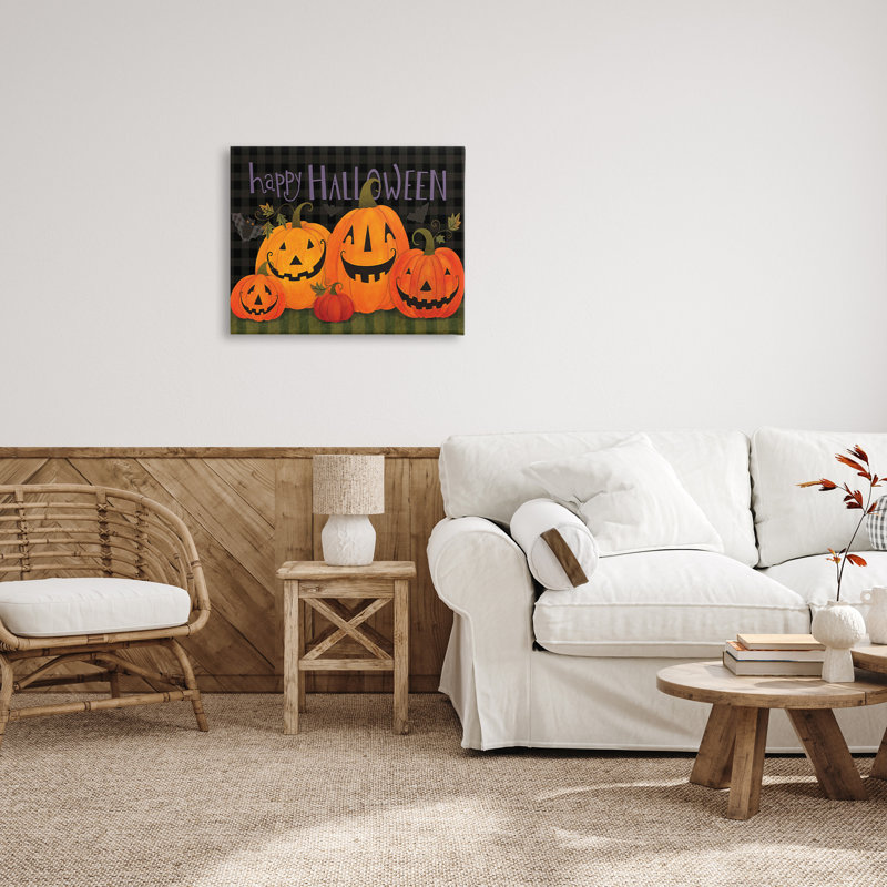 «Halloween sourire Jack-o-Lanterns» par Bernadette Deming sur, H 24 po x l 30 po
