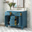 Ensemble de meuble-lavabo 36 po avec lavabo en résine 36 po, armoire de salle de bain simple autoportante moderne avec 4 tiroirs et 2 armoires, meuble de rangement pour la salle de bain, ensemble de meuble-lavabo avec cadre en bois massif (identique à S