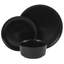 Ensemble de vaisselle en grès 12 pièces Gibson Home Dempsey Road - Service pour 4, assiettes et bols ronds noirs, ensemble de vaisselle moderne embossée durable-117660765