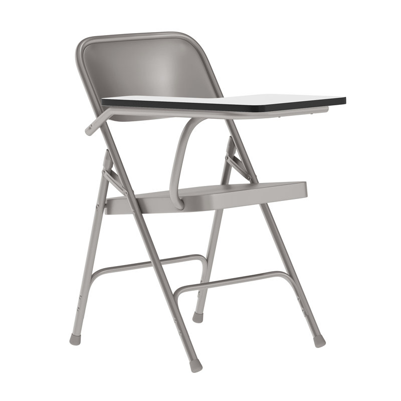 Chaise pliante en acier Mission Premium avec support pour tablette à droite