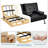 Janni Faux Leather Cushion Back Convertible Sofa with Cup Holder-2021814289-2030066210