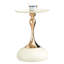 Table de bout compacte blanche - Décoration de petite pièce en métal avec flamme dorée Assemblage simple en brique Cocktail Modern Living