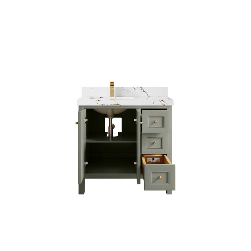 Nashville X P 22 po De salle de bain Quartz, Evergreen, Or brossé, Brun Viola