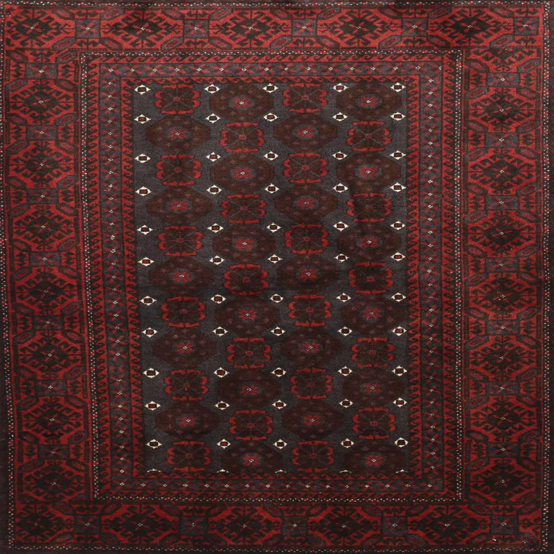 Tapis rouge à motif sud-ouest, Carré 3 pi