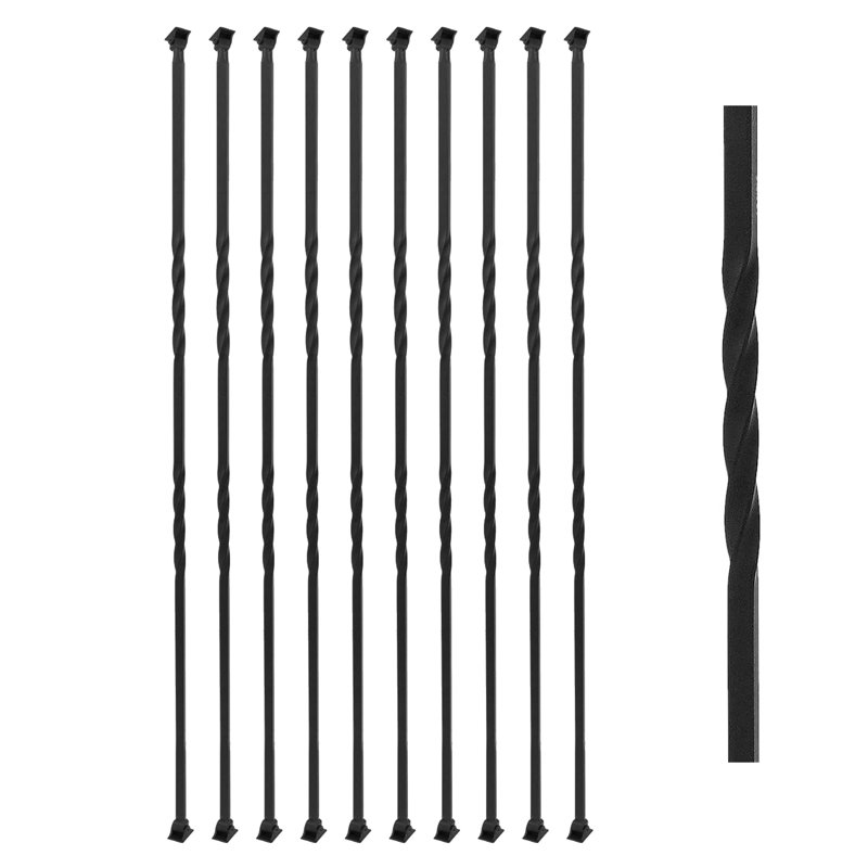 10 pièces de barreaux d'escalier en métal avec balustrades décoratives - conception à double torsion