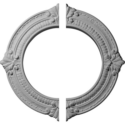 Endurathane Benson Ceiling Medallion, 13 1/8"OD x 8"ID x 5/8"P (Fits Canopies up to 8"), Two Piece, Factory Primed