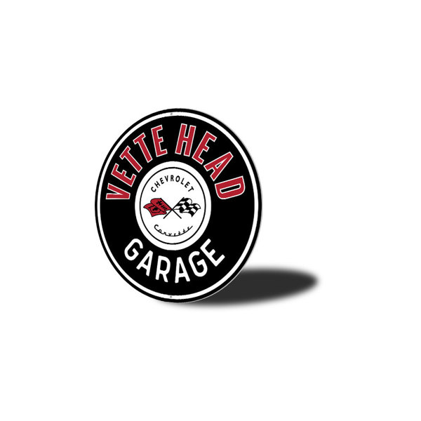 Lizton Sign Shop, Inc Vette Head Garage Car Aluminum Sign | Wayfair Vette Head Garage Car Aluminum Sign