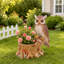 Jardinières hibou, décor rustique d'aspect bois de résine durable pour cour de véranda