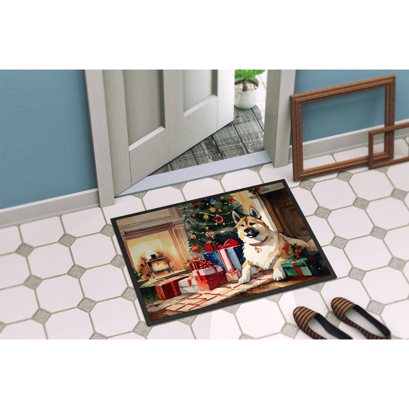 Paillasson Akita Cozy Christmas DAC2590, L 18 po x L 27 po