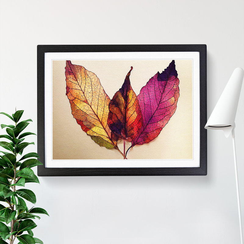 Plant Leaf Vol.2 - Framed Print, 25cm H x 34cm W x 2cm D, Black Framed