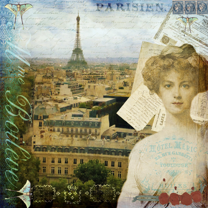 Eiffel Romance II - Wrapped Canvas Print, 91cm H x 91cm W