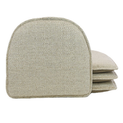 Raindrop The Gripper Non Slip Chair Cushions, Soft & Comfortable Seat Pad, Sitting Pillow for Kitchen, Dining or Office, 4 Count (Pack of 1), Linen