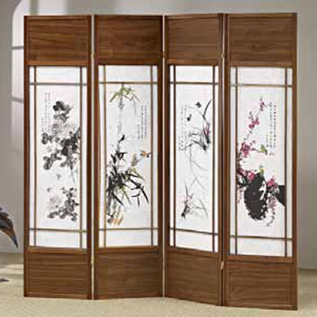 Courtdale 69'' W x 70.5'' H 4 - Panel Solid Wood Folding Room Divider Langley Street®