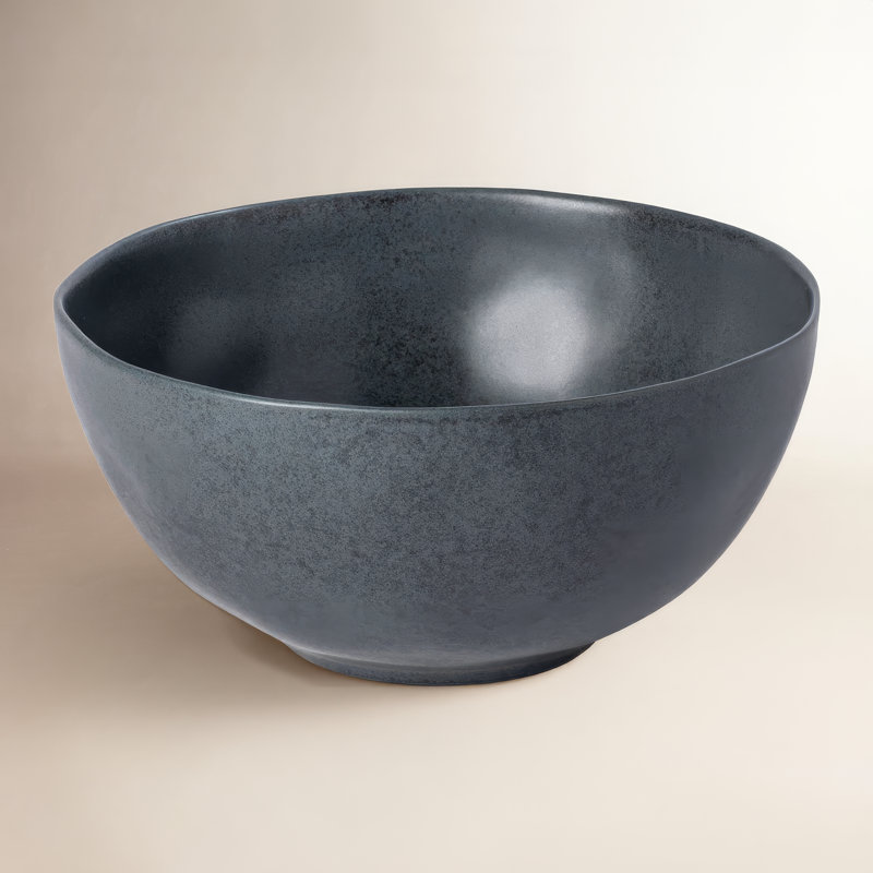 Livia Stoneware Serving Bowl, Matte Black