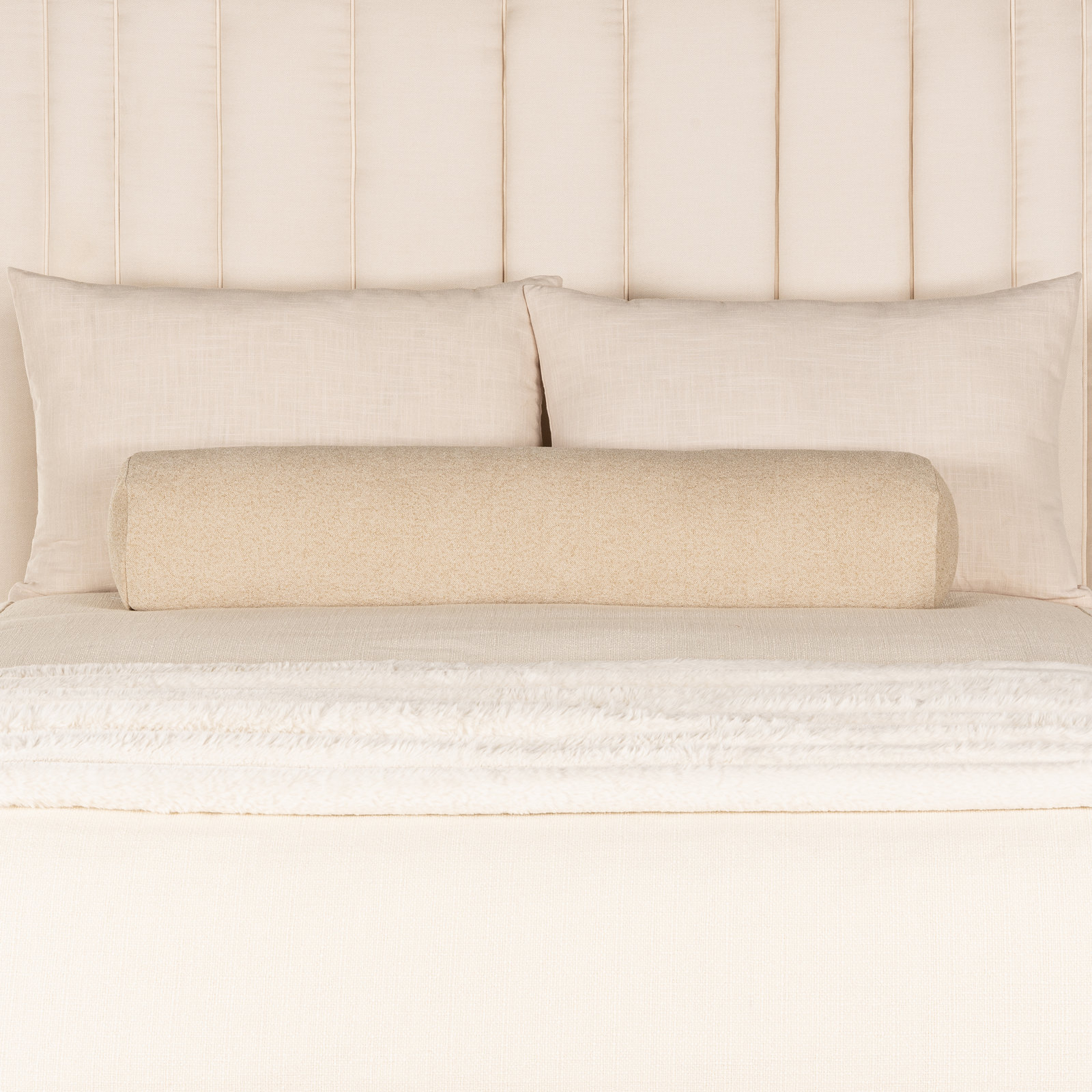 Cascade Throw Pillow, Tan, Bolster 8" H x 39" W