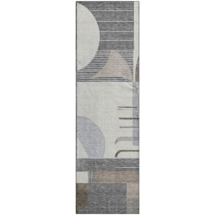 Premium Machine Washable Mehara AMF1694 Geometric Rug