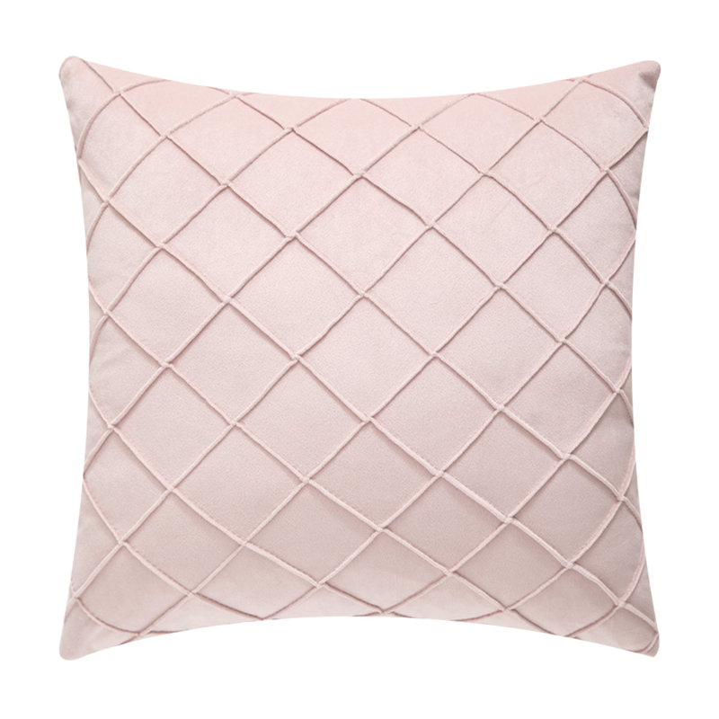 Housse de coussin carré en velours et insert, 18 po x 18 po, Rose, Housse de coussin seulement - sans coussin