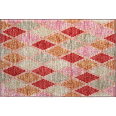 Premium Machine Washable Prisco Pink Rug