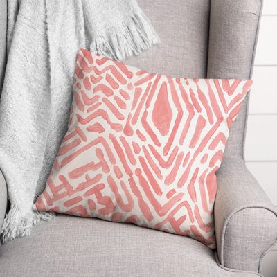 Gray Notches Outdoor Throw Pillow