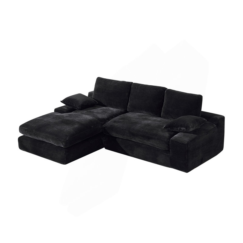 Modular Sectional Living Room Sofa Set, Black