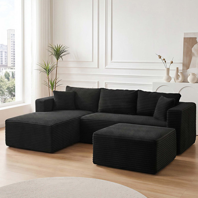 Canapé modulaire moderne en forme de L, Orienté vers la gauche