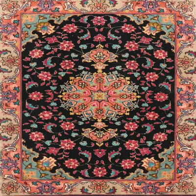 Tapis oriental noir / rouge