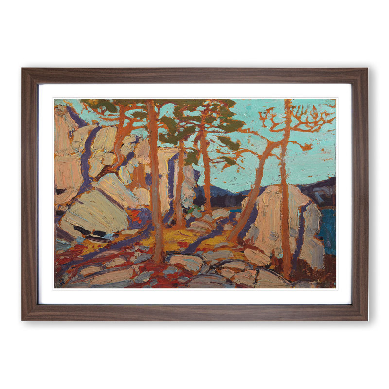Pine Cleft Rocks by Tom Thomson - Framed Print, 36cm H x 48cm W x 2cm D, Walnut Framed