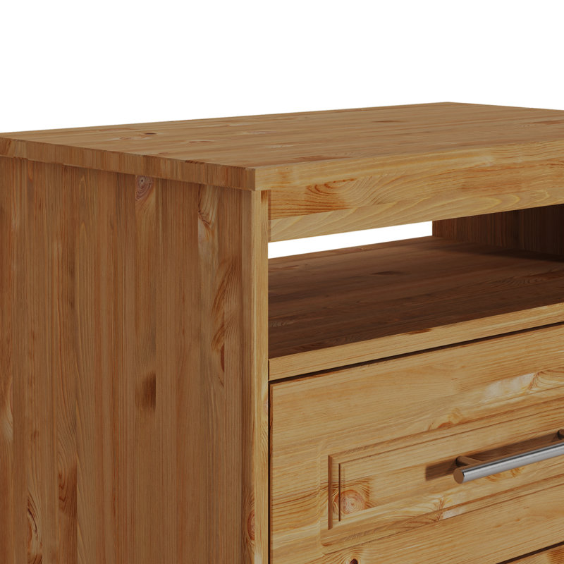 Nurbek Solid Wood Rectangle Accent Accent Chest, Brown