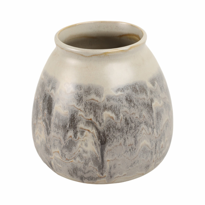 Handmade Pottery Earthenware Decorative Vase - Textured Ceramic Accent Piece For Floral Arrangements & Home Decor - Stylish & Durable Tabletop Display