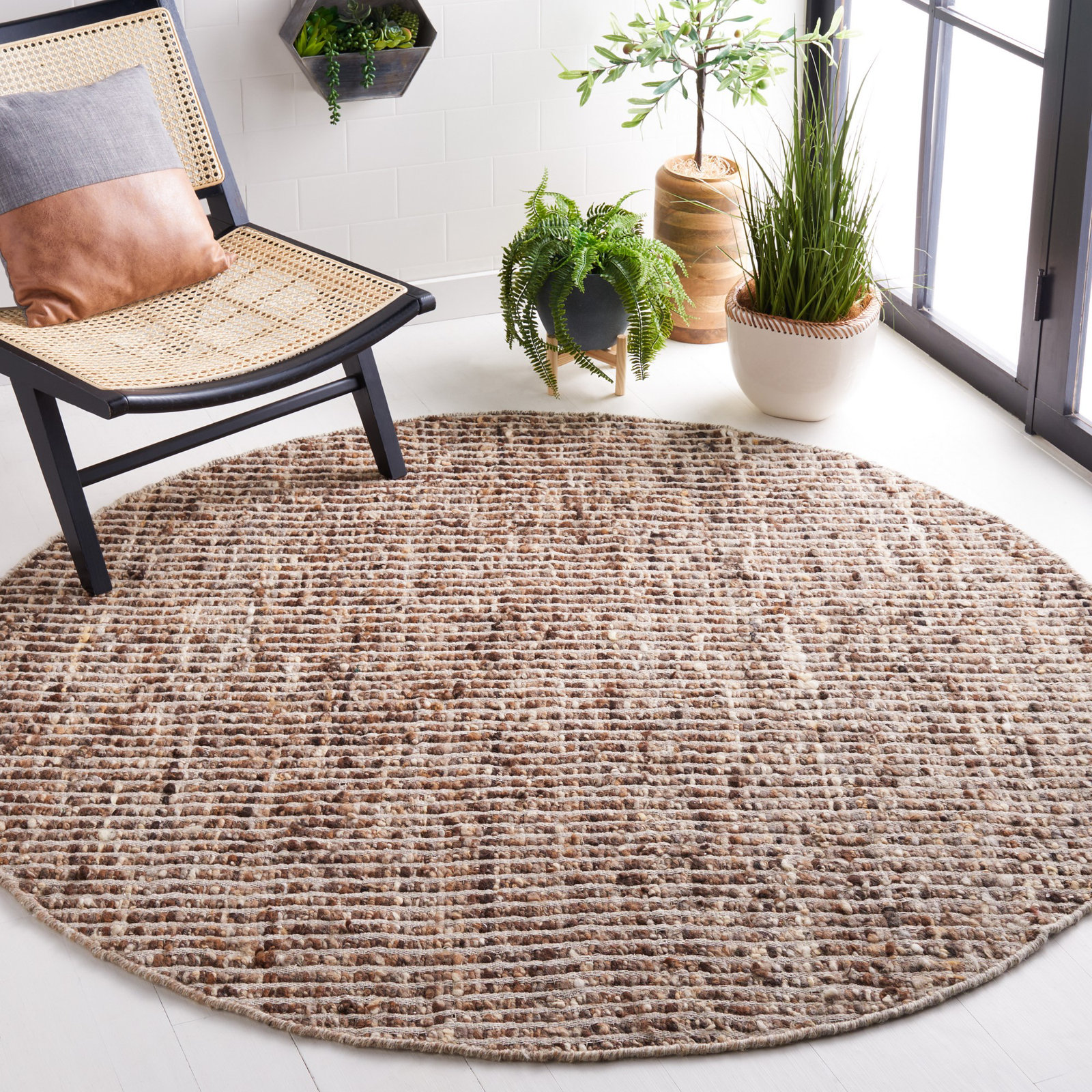 Murdock Ivory Taupe Jute Rug, Round 6'