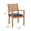 Chaise de salle à manger d'extérieur empilable avec coussin Acacia-1856109400