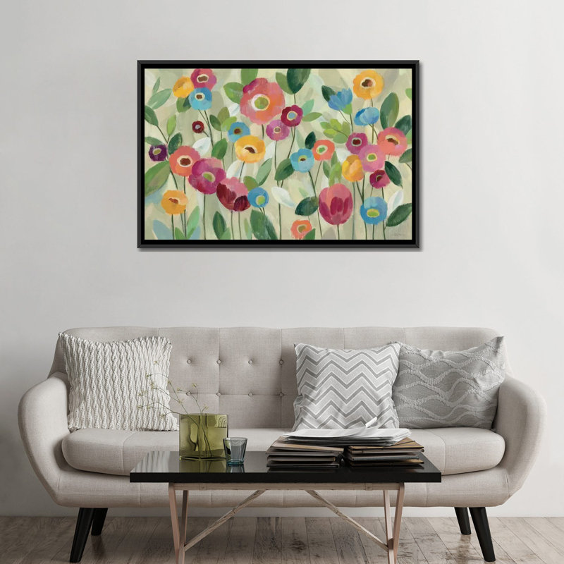 Esdert, conte de fées, art floral, Toile avec cadre noir, H 32 po x l 48 po x P 1,5 po