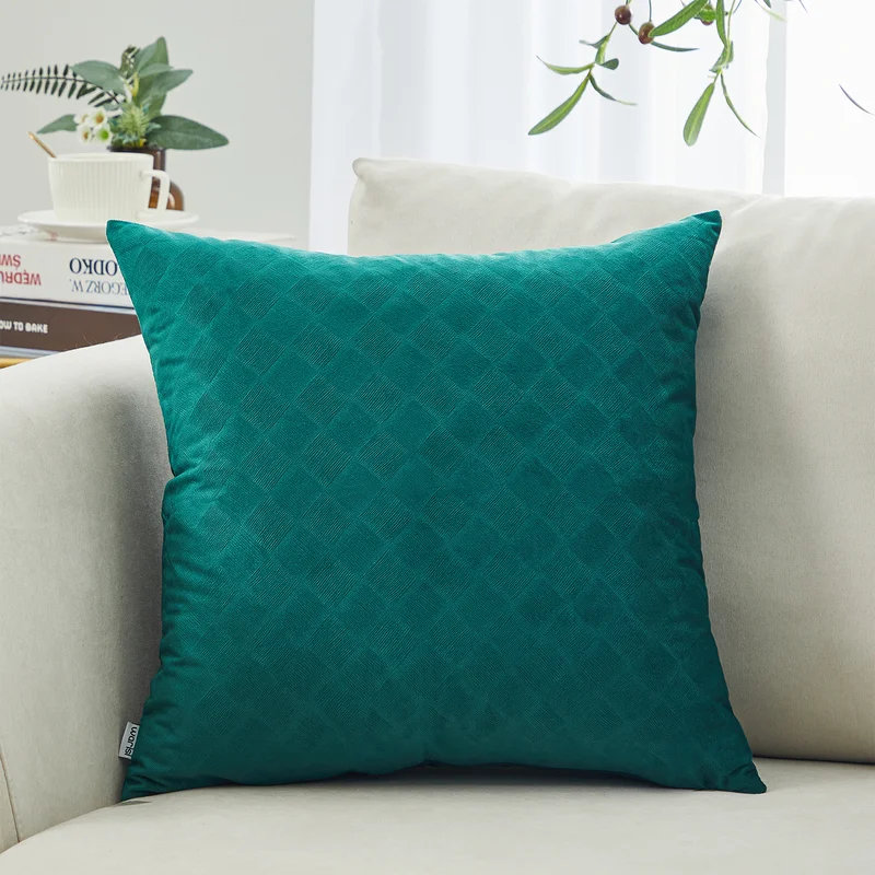 Coussin décoratif en velours, Vert