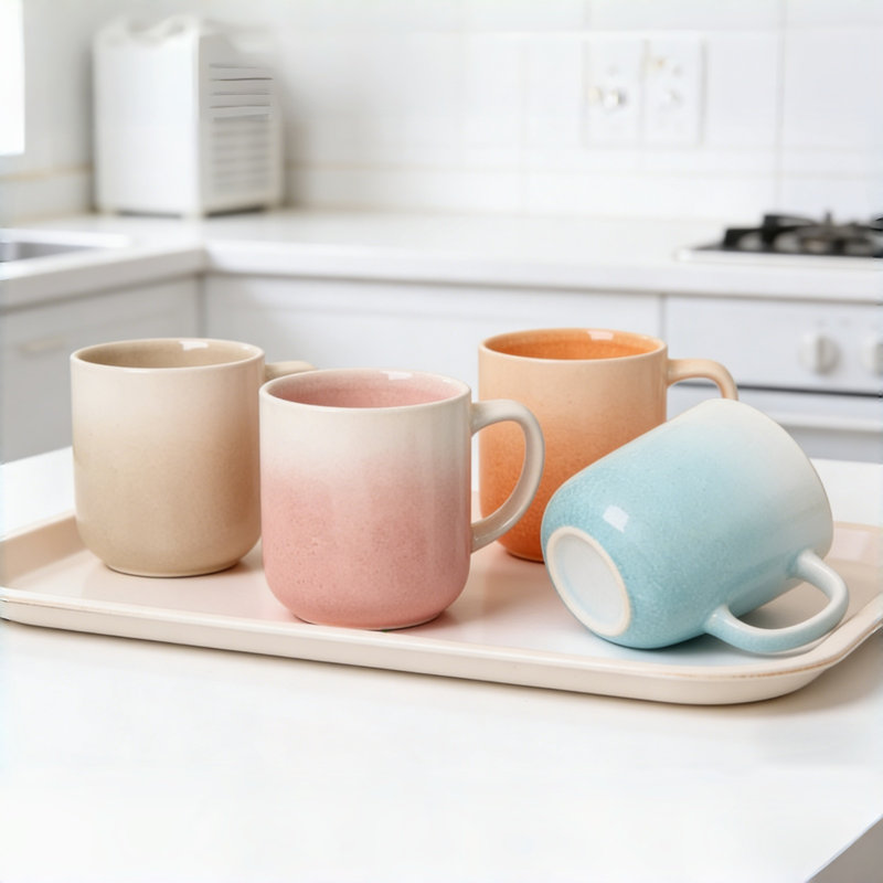 ALOFMO 4 Piece 14 OZ Stoneware Coffee Mugs