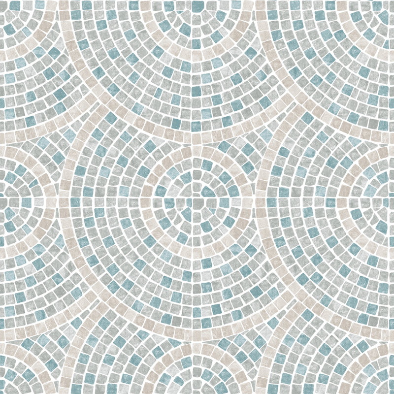 Papier peint mosaïque mirage, Gris