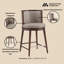 Tabouret de comptoir en similicuir Evalyn avec pieds en bois de hêtre-2027205749