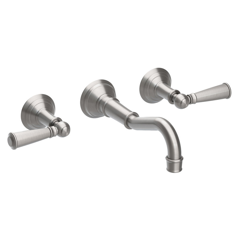 Jacobean Wall Mount Bathroom Faucet, Stainless Steel
