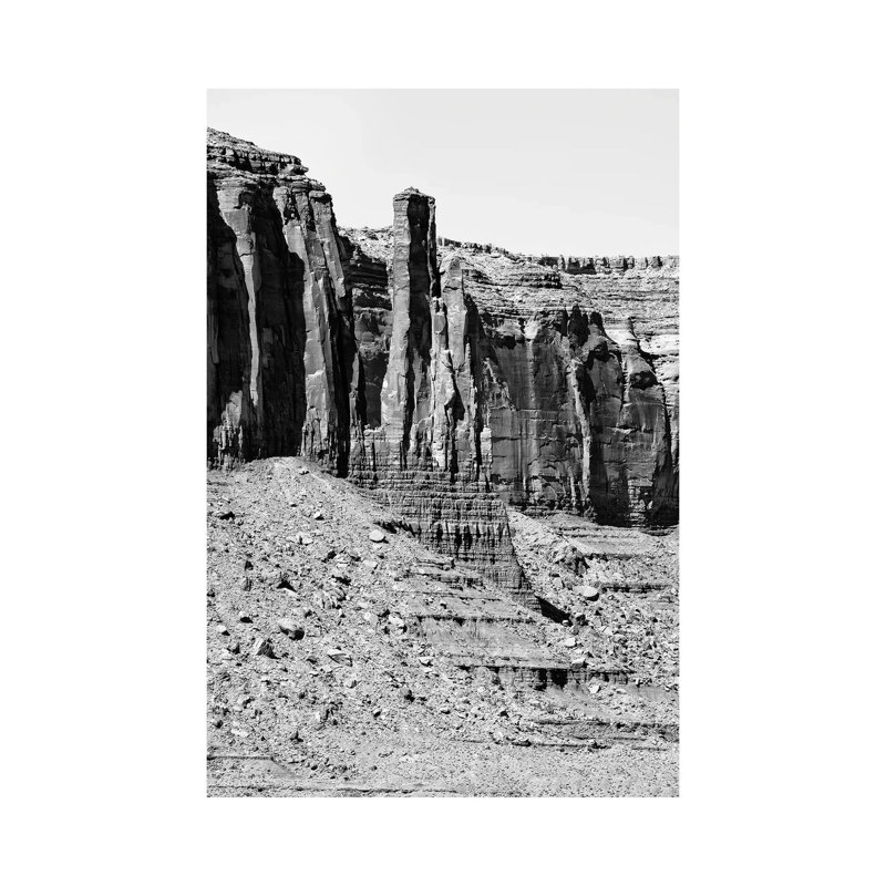 Black Arizona Series - Rock To Monument Valley - Wrapped Canvas Print, 20.32 cm H x 30.48 cm W