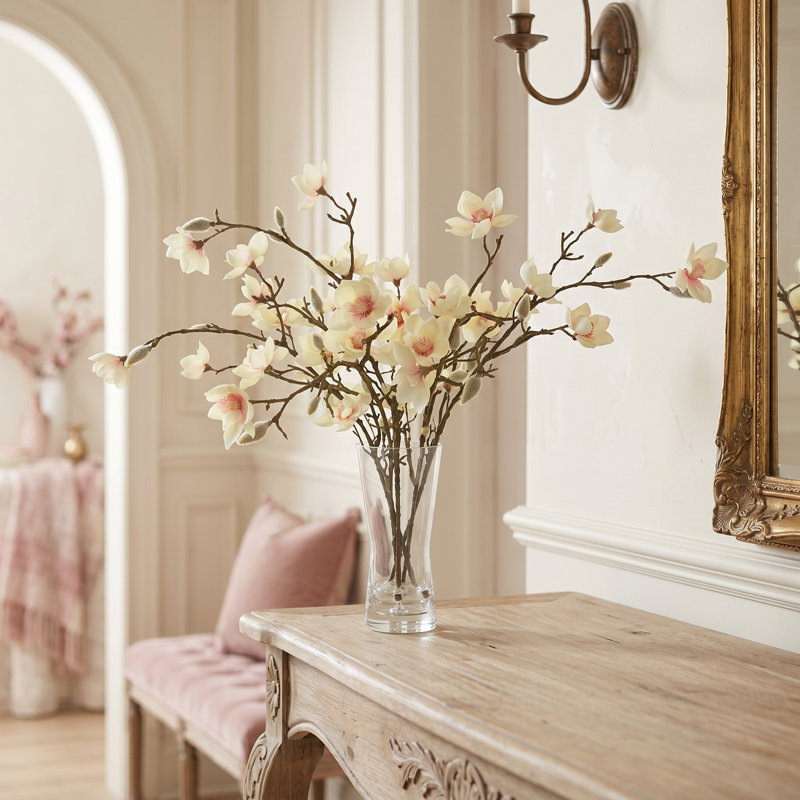 Butterfly Magnolias in Vase with Faux Water