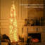 Sapin de Noël artificiel en PVC rose poudré avec pointes en PE et 200 lumières DEL blanc chaud, 2,13 m de hauteur, design élancé pour petits espaces