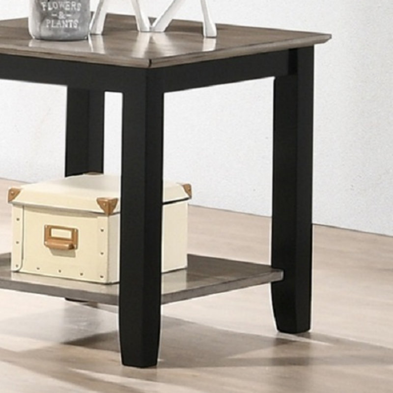 Table de bout simple en bois d'hévéa