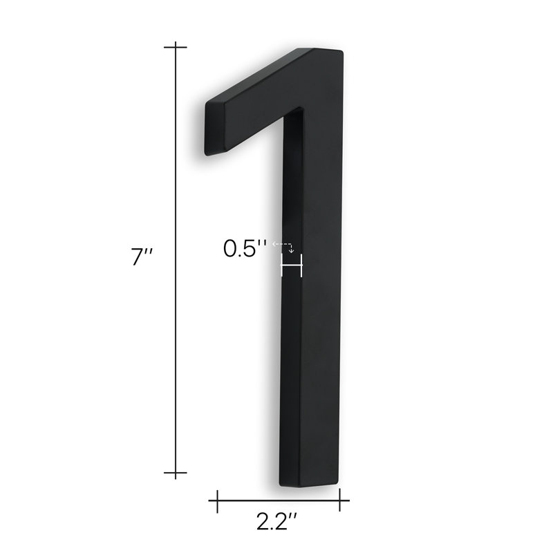 Plafonnier encastré ou numéro de maison en métal H 7 po, finition propre, 1