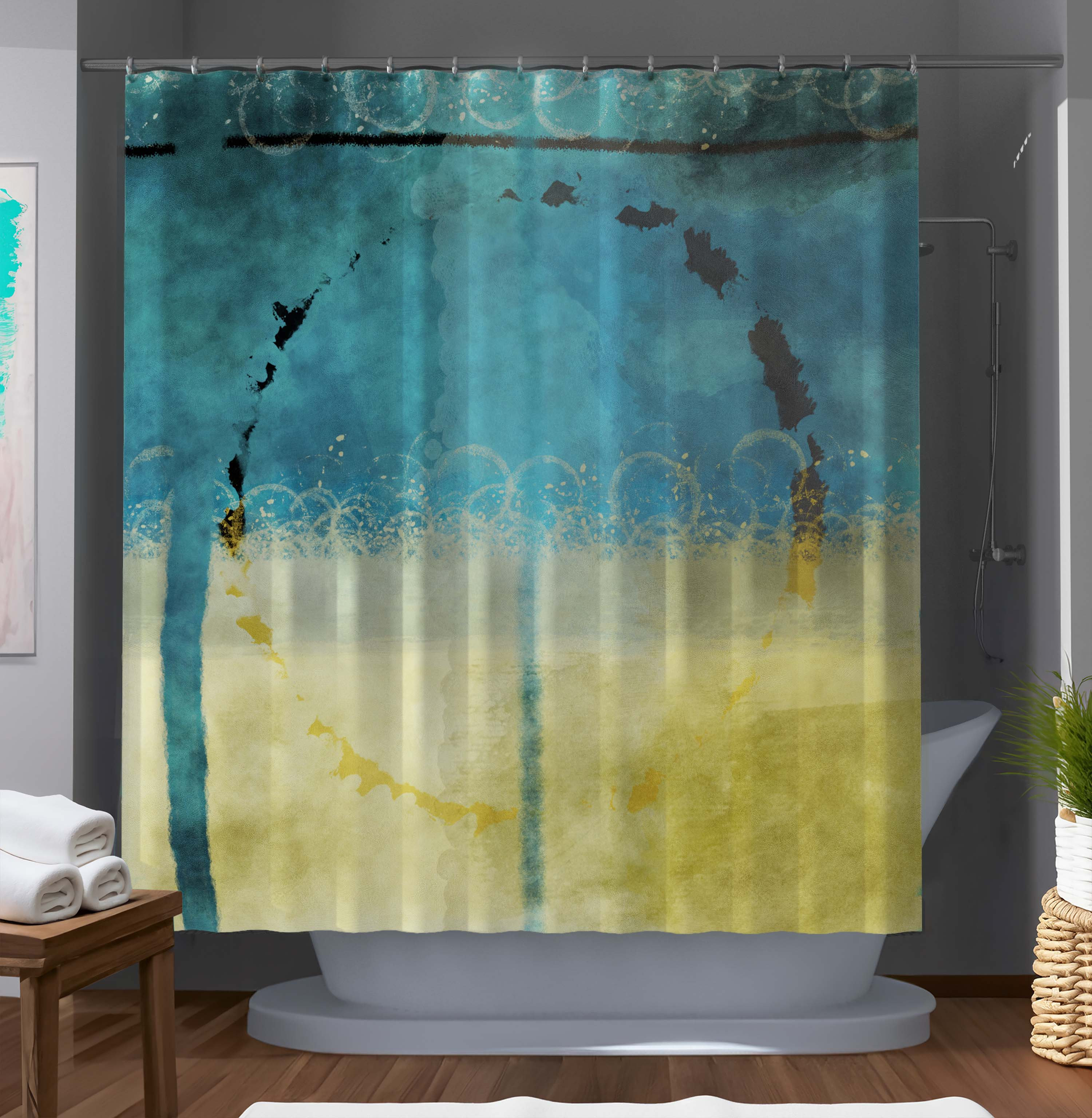 Dunbar Modern Tartan Shower Curtain main image 1