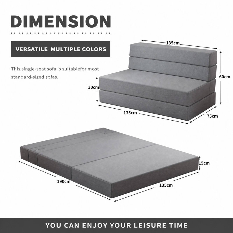 Rilie Sofa Bed, 135 * 190 cm, Grey