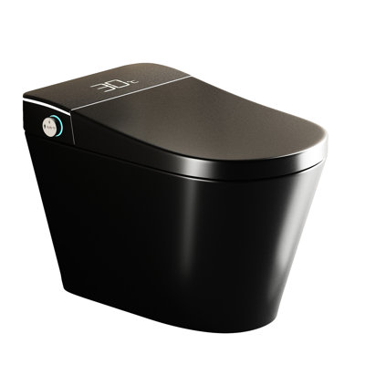 Unique Smart One Piece Toilet With Built - In Bidet, Auto Open/close Seat, Siphonic Jet Flushing, Warm Water, Dryer, Night , Heated Led Display, Seat Temperature Adjustment, Flush, Multiple Flushing