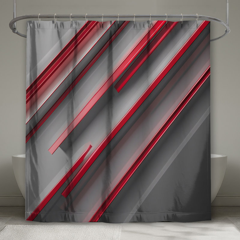  Rideaux de douche gris à lignes très longues, L 70 po x H 84 po